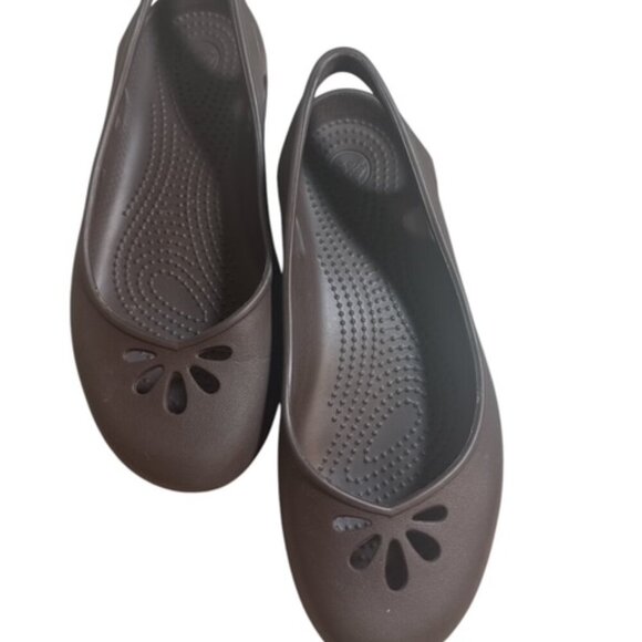 CROCS Shoes - Crocs Taylor Ballet Flats Womens 9 Brown Taylor Slingback